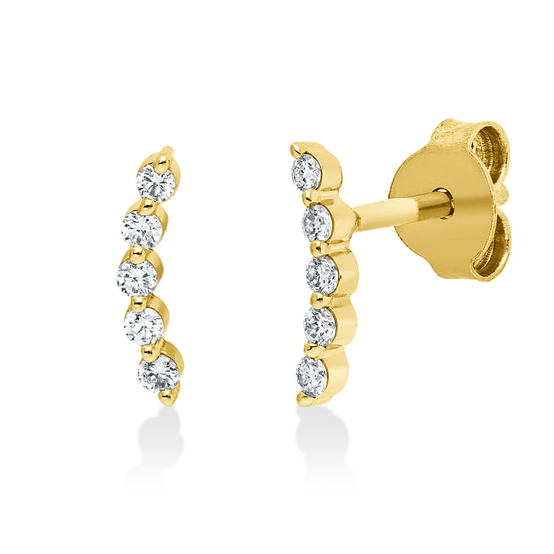 Ohrstecker    aus 750/-18 Karat Gelbgold mit 10 Diamanten 0