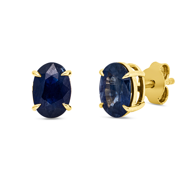 Ohrstecker mit Saphir  aus 750/-18 Karat Gelbgold  