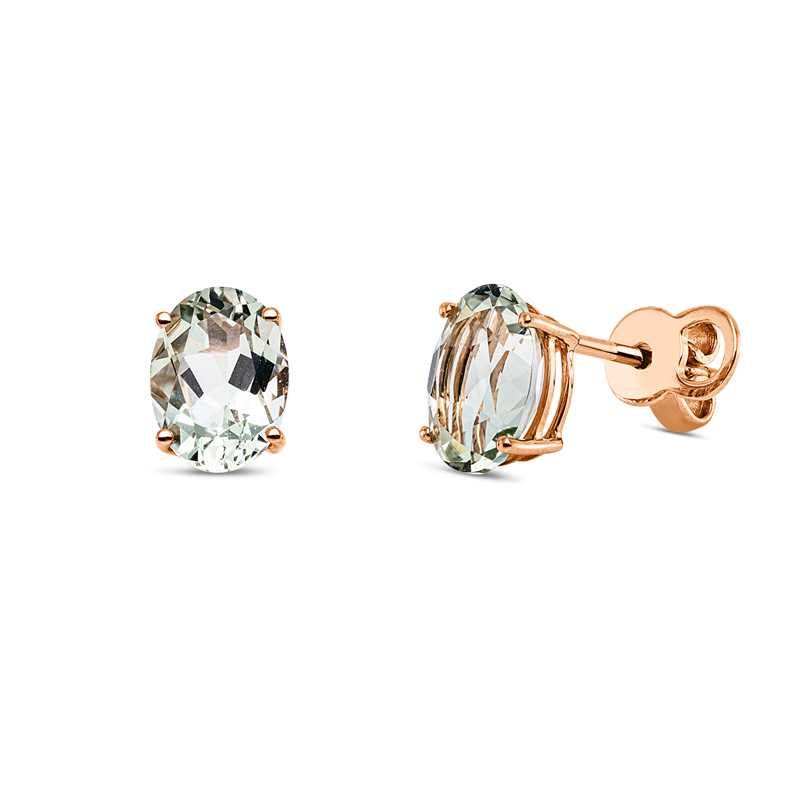 Ohrstecker mit Amethyst  aus 750/-18 Karat Rotgold  
