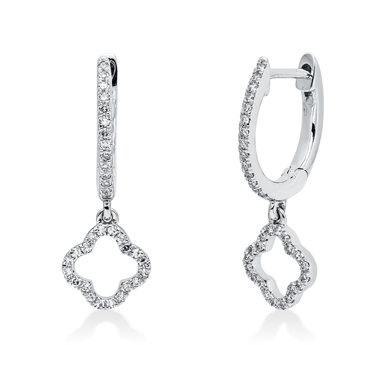 Ohrschmuck    aus 750/-18 Karat Weißgold mit 68 Diamanten 0