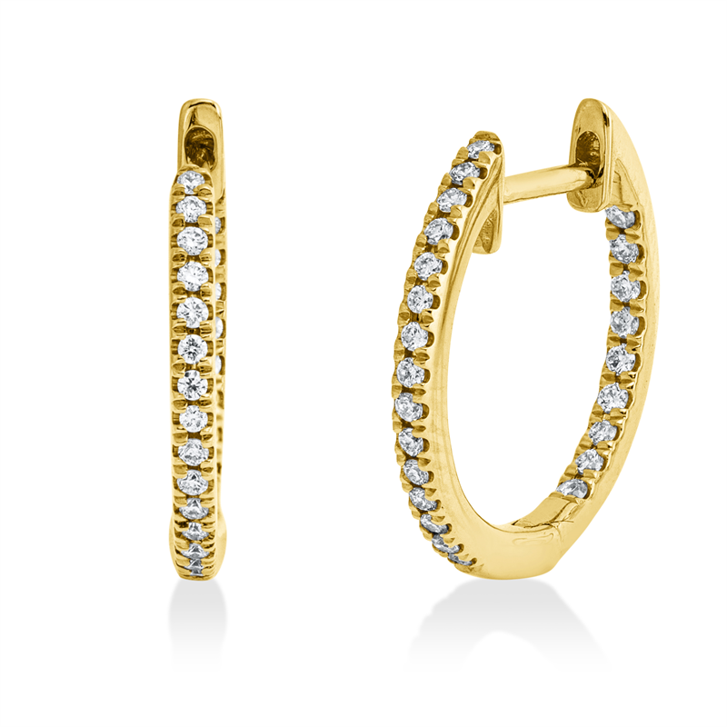 Creolen    aus 750/-18 Karat Gelbgold mit 48 Diamanten 0
