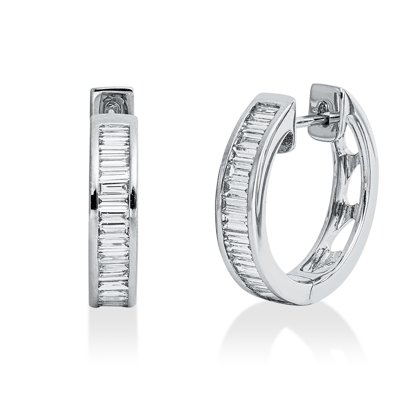 Creolen    aus 750/-18 Karat Weißgold mit 37 Diamanten 0