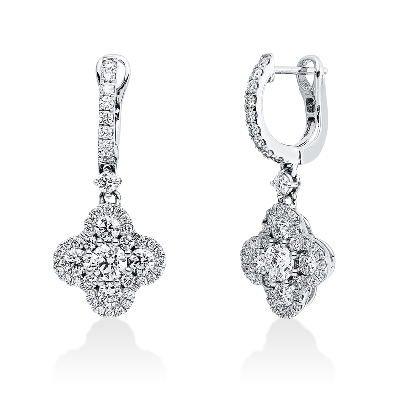 Ohrschmuck    aus 750/-18 Karat Weißgold mit 94 Diamanten 1