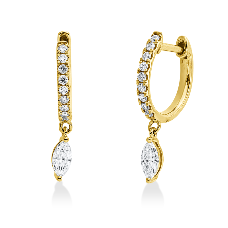 Creolen    aus 750/-18 Karat Gelbgold mit 20 Diamanten 0