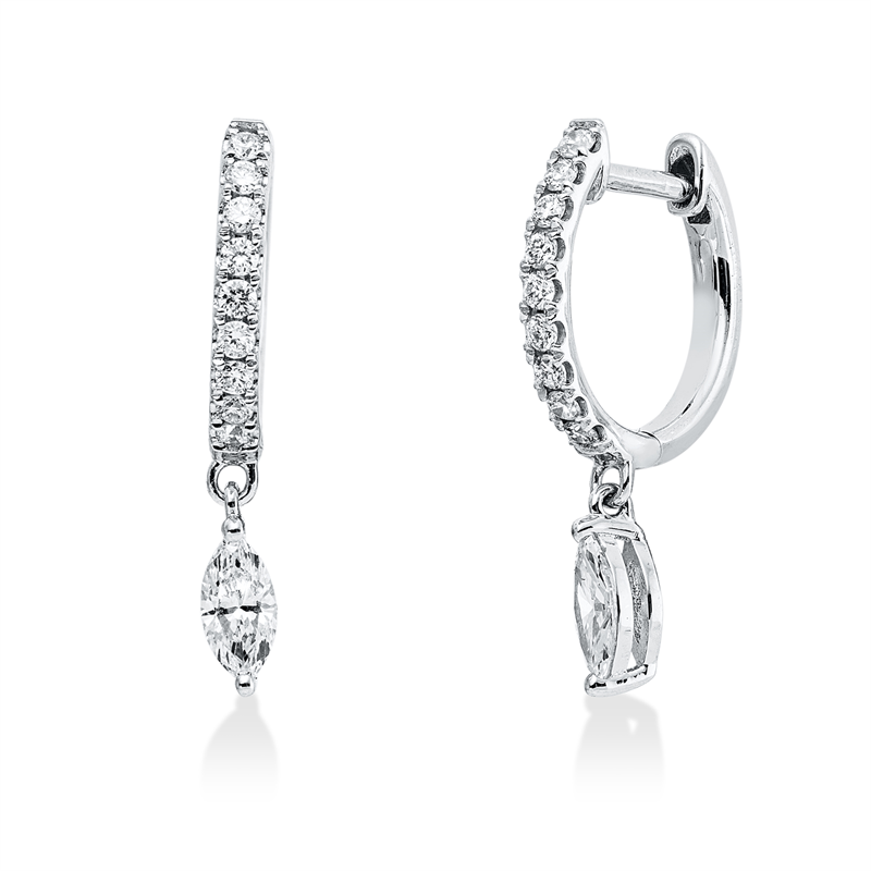 Ohrschmuck    aus 750/-18 Karat Weißgold mit 20 Diamanten 0