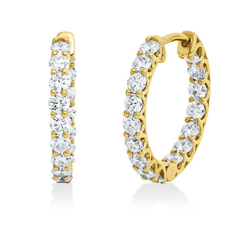 Creolen    aus 750/-18 Karat Gelbgold mit 32 Diamanten 1