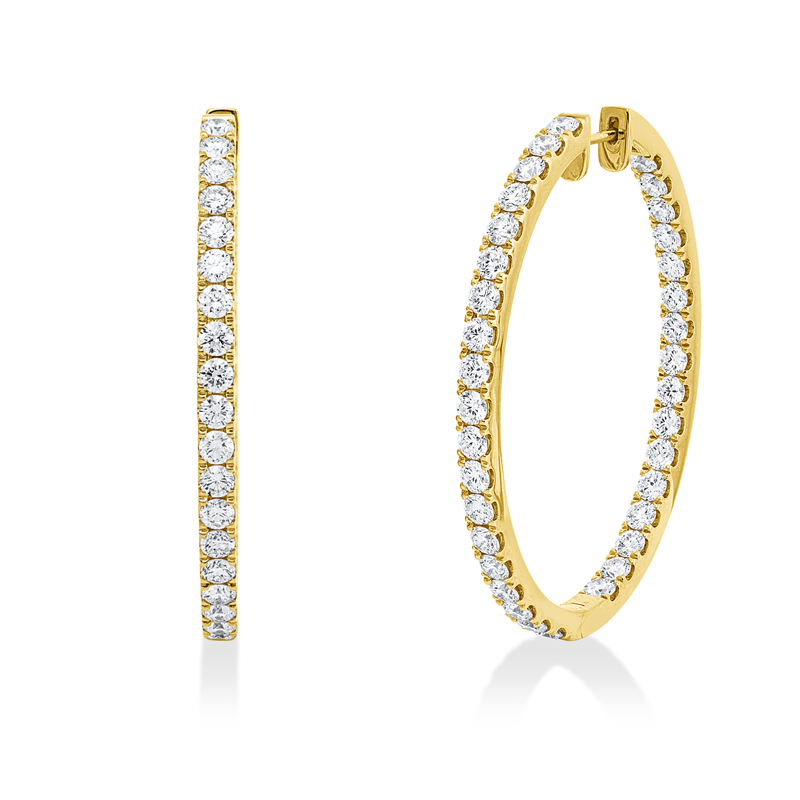 Creolen    aus 750/-18 Karat Gelbgold mit 70 Diamanten 5