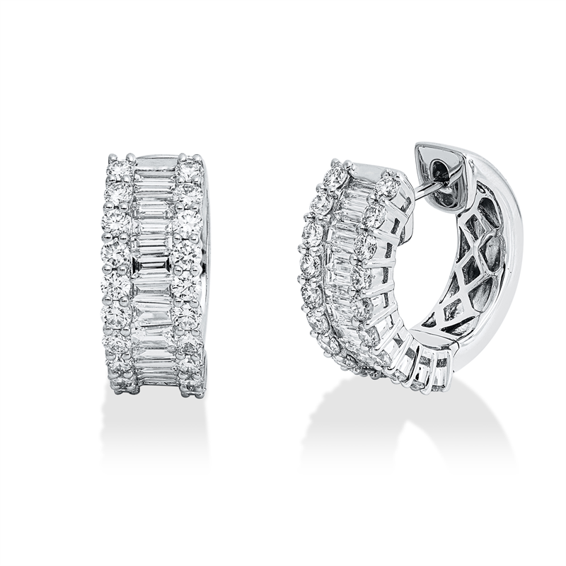 Creolen    aus 750/-18 Karat Weißgold mit 70 Diamanten 2