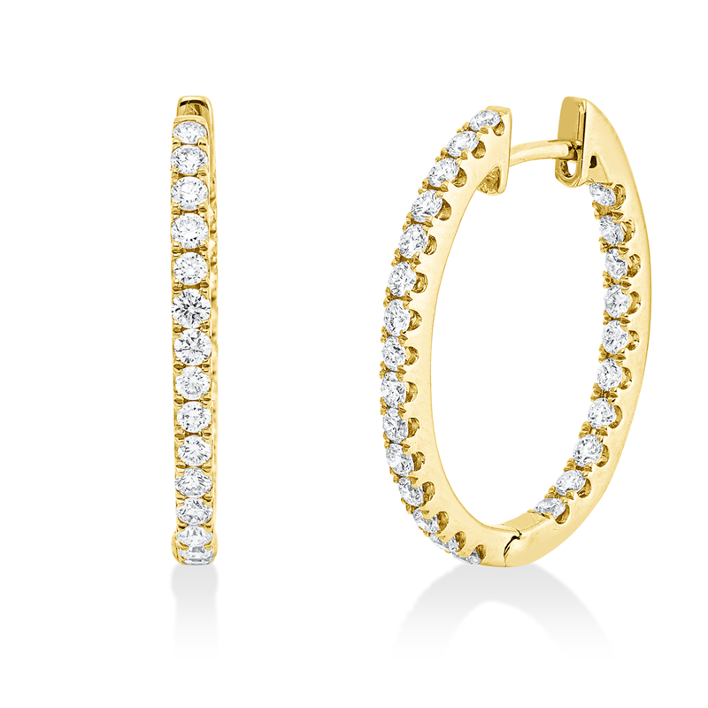 Creolen    aus 750/-18 Karat Gelbgold mit 50 Diamanten 1