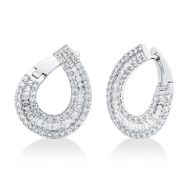 Ohrschmuck    aus 750/-18 Karat Weißgold mit 172 Diamanten 1