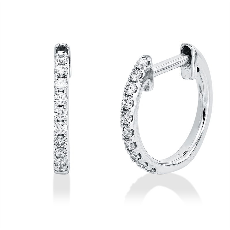 Creolen    aus 750/-18 Karat Weißgold mit 20 Diamanten 0