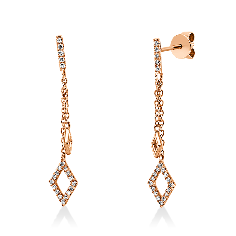 Ohrschmuck    aus 750/-18 Karat Rotgold mit 42 Diamanten 0