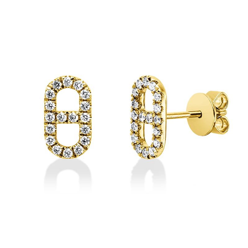 Ohrstecker    aus 750/-18 Karat Gelbgold mit 36 Diamanten 0