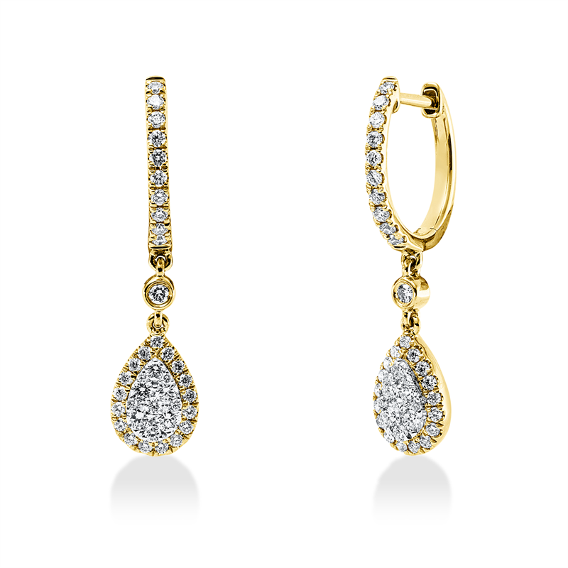 Ohrschmuck    aus 750/-18 Karat Gelbgold / Weißgold mit 78 Diamanten 0