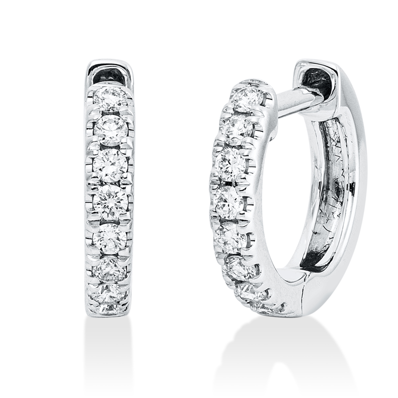 Creolen    aus 750/-18 Karat Weißgold mit 16 Diamanten 0