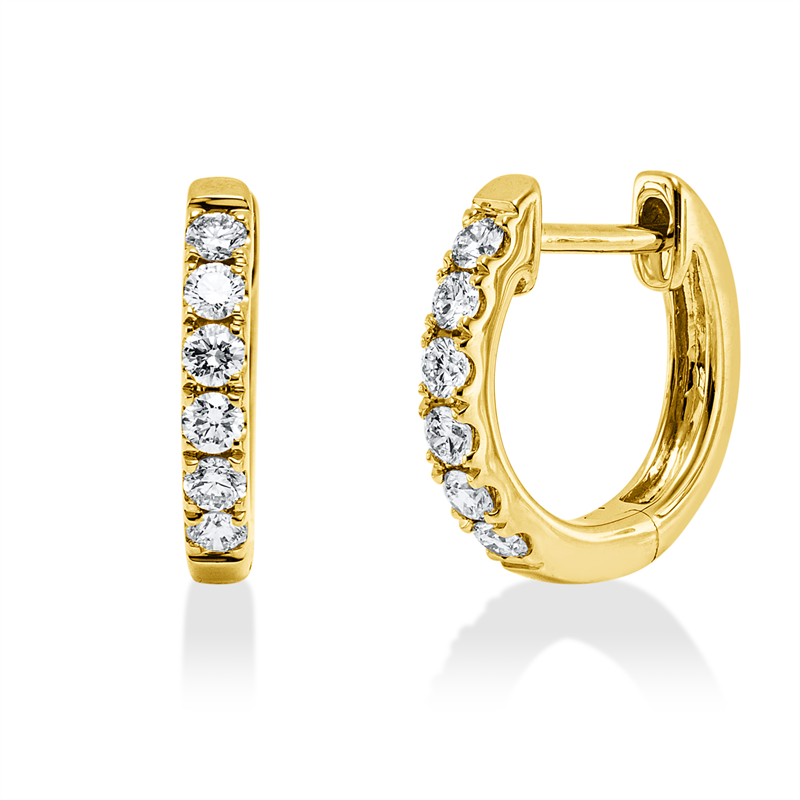 Creolen    aus 750/-18 Karat Gelbgold mit 12 Diamanten 0