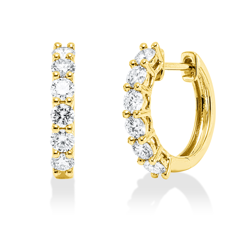 Creolen    aus 750/-18 Karat Gelbgold mit 12 Diamanten 0