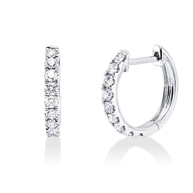 Creolen    aus 750/-18 Karat Weißgold mit 18 Diamanten 0