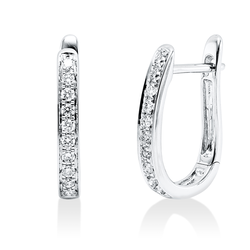 Creolen    aus 750/-18 Karat Weißgold mit 20 Diamanten 0