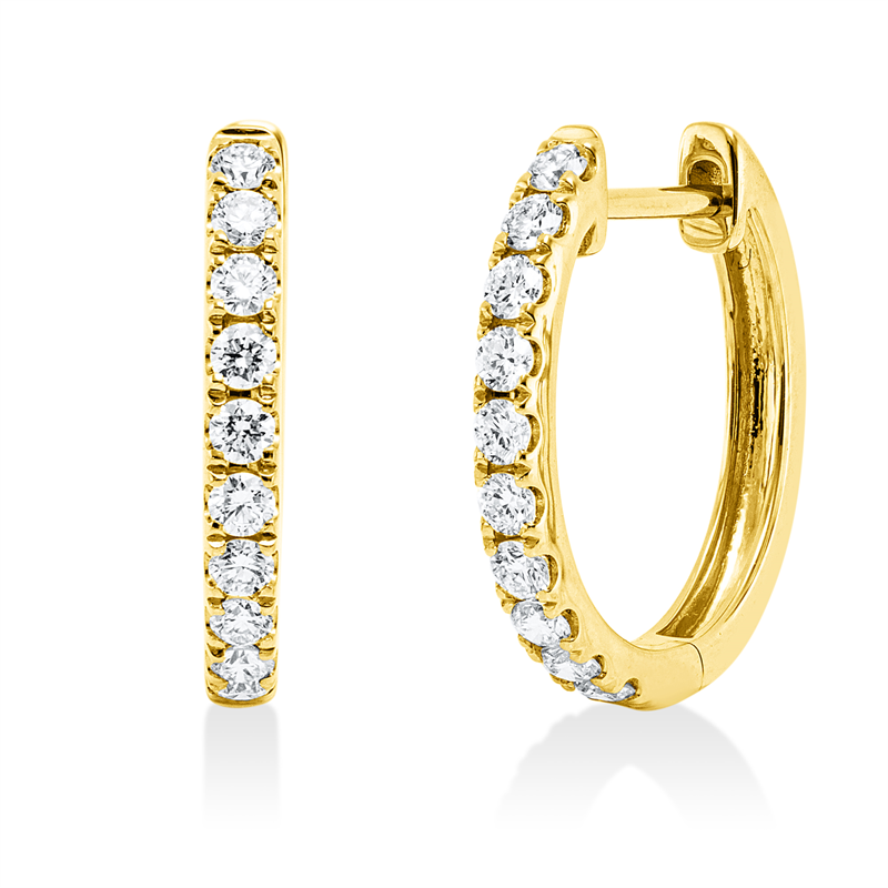 Creolen    aus 750/-18 Karat Gelbgold mit 20 Diamanten 0