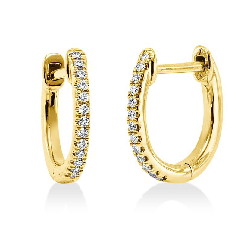Creolen    aus 750/-18 Karat Gelbgold mit 26 Diamanten 0