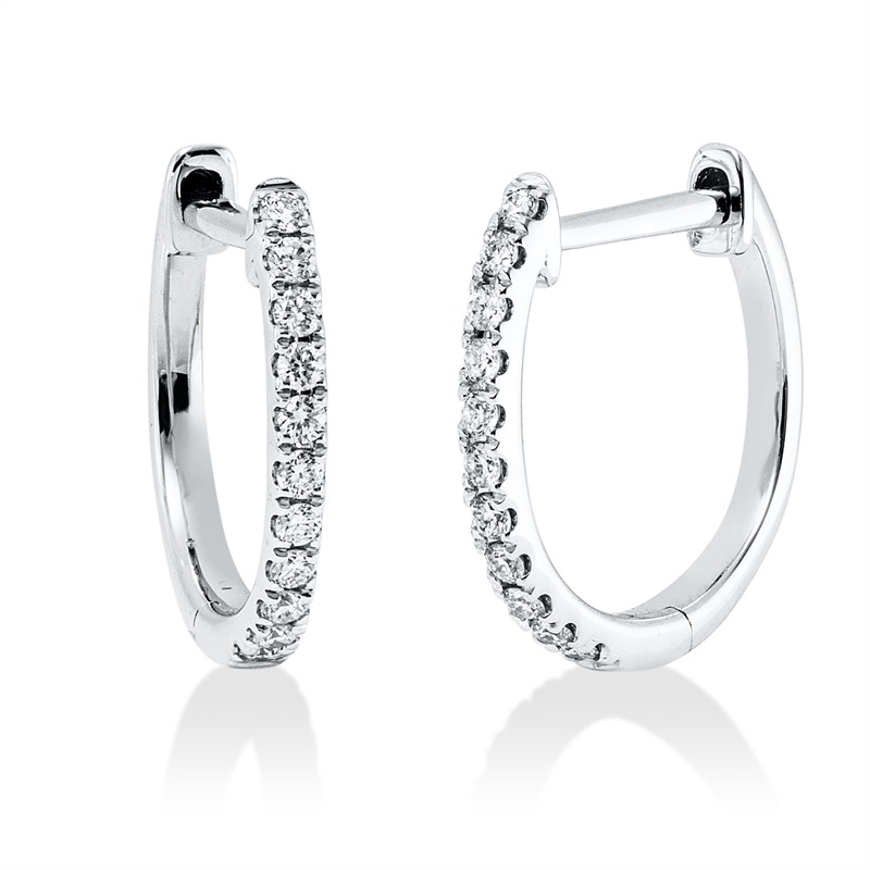 Creolen    aus 750/-18 Karat Weißgold mit 22 Diamanten 0