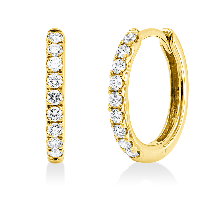 Creolen    aus 750/-18 Karat Gelbgold mit 18 Diamanten 0