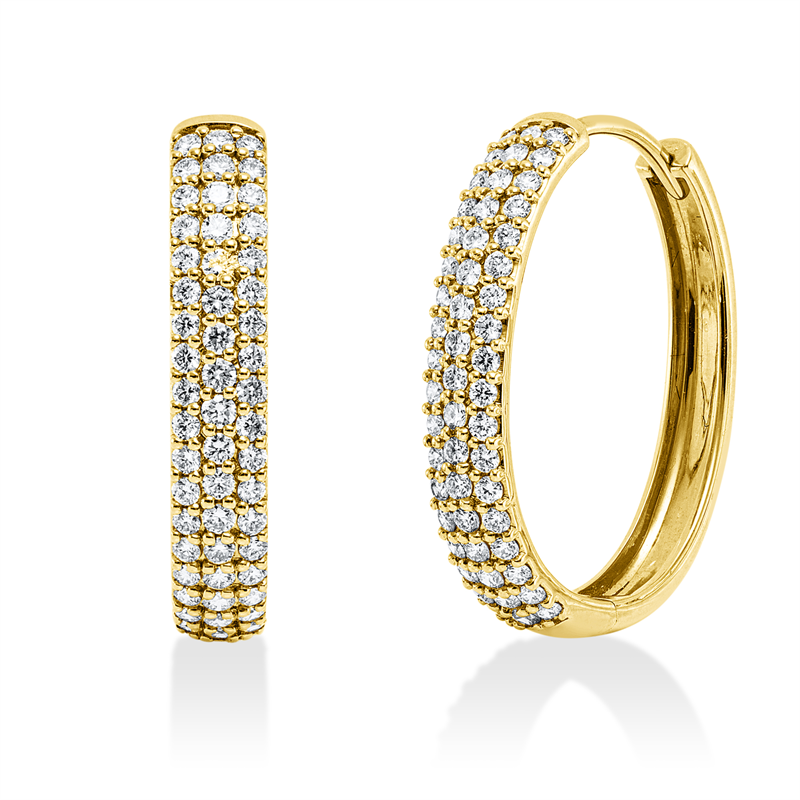 Creolen    aus 750/-18 Karat Gelbgold mit 106 Diamanten 0
