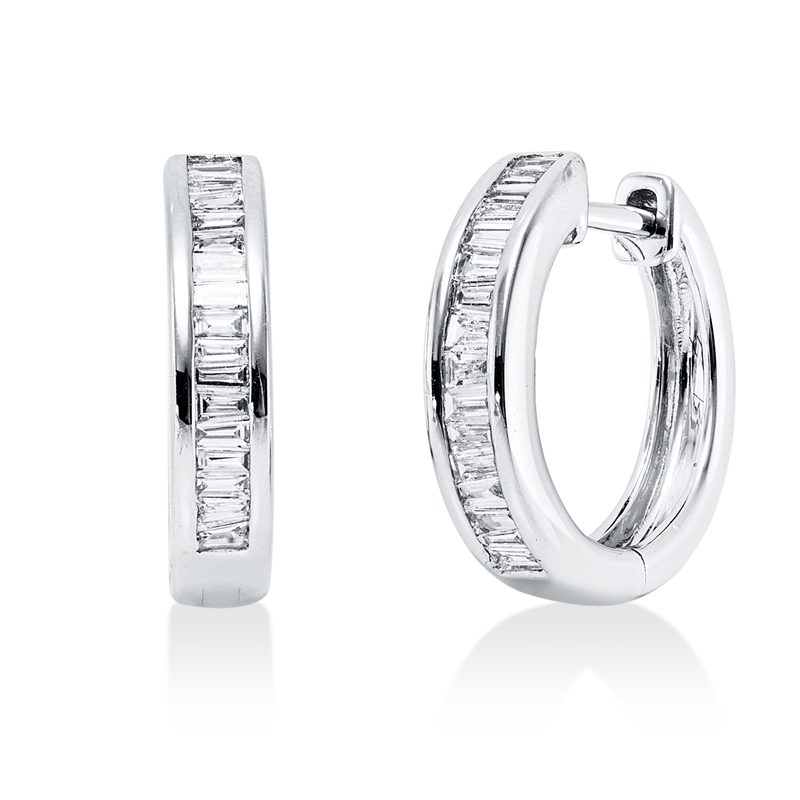 Creolen    aus 750/-18 Karat Weißgold mit 33 Diamanten 0