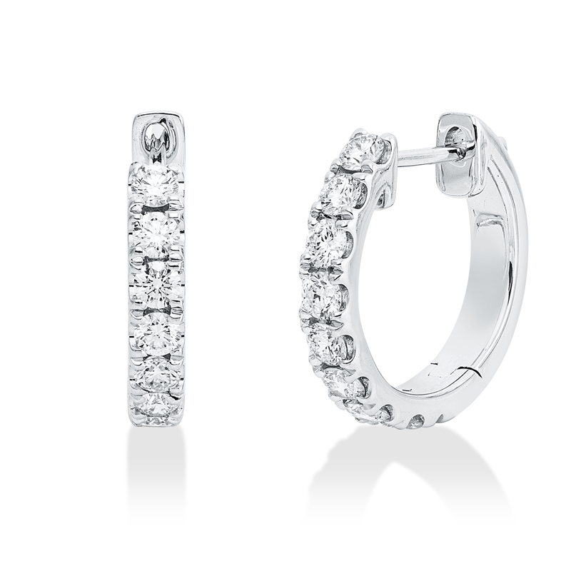 Creolen    aus 750/-18 Karat Weißgold mit 16 Diamanten 0