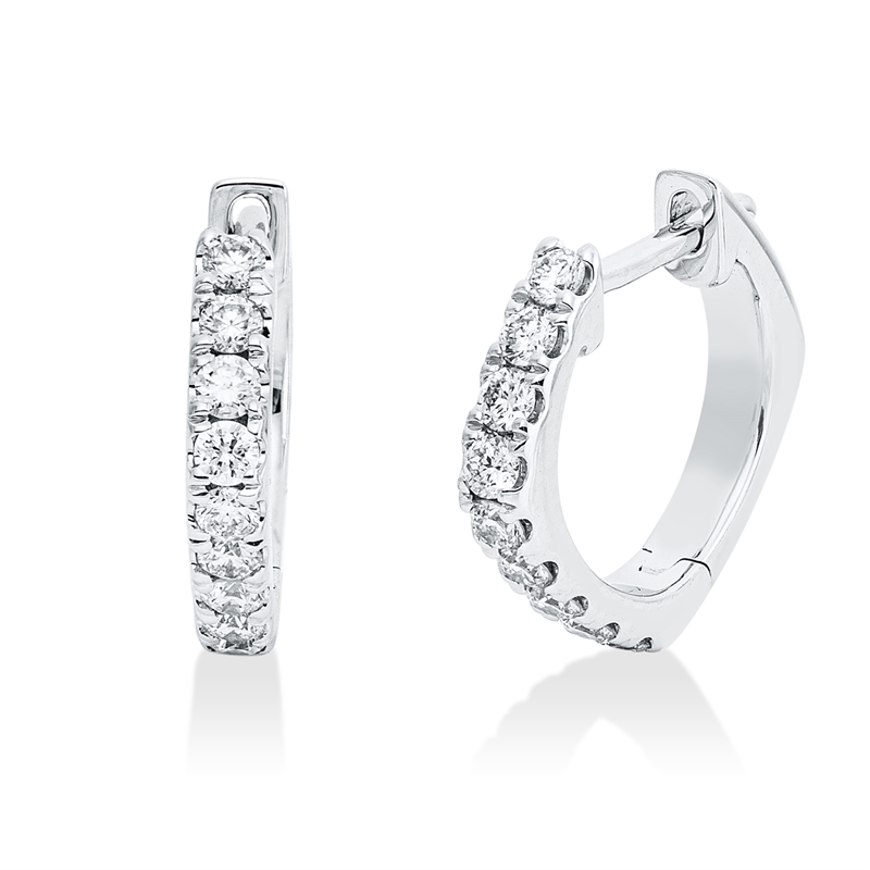 Creolen    aus 750/-18 Karat Weißgold mit 18 Diamanten 0