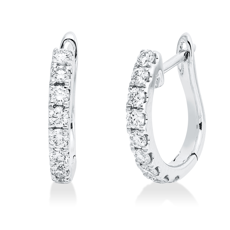 Creolen    aus 750/-18 Karat Weißgold mit 18 Diamanten 0