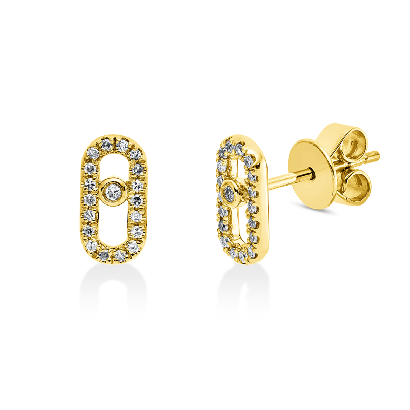 Ohrstecker    aus 750/-18 Karat Gelbgold mit 38 Diamanten 0