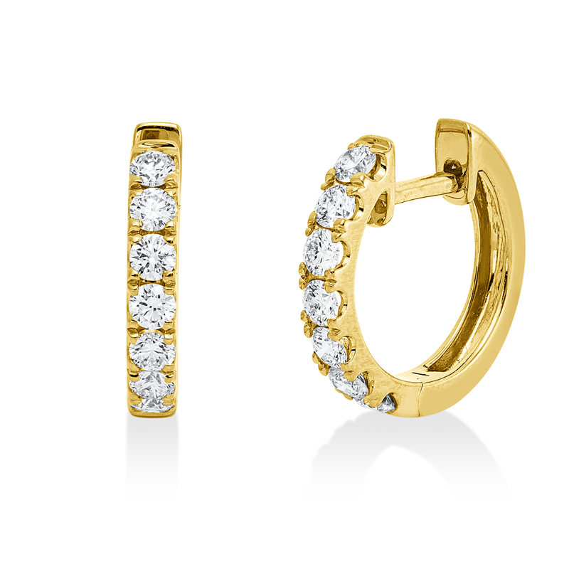 Creolen    aus 750/-18 Karat Gelbgold mit 14 Diamanten 0