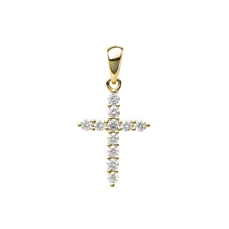 Anhänger    aus 750/-18 Karat Gelbgold mit 11 Diamanten 0
