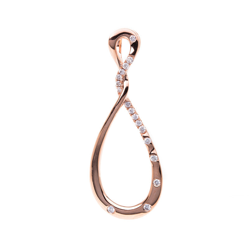 Anhänger    aus 750/-18 Karat Rotgold mit 17 Diamanten 0