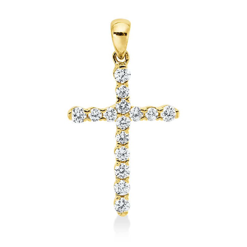 Anhänger    aus 750/-18 Karat Gelbgold mit 15 Diamanten 0
