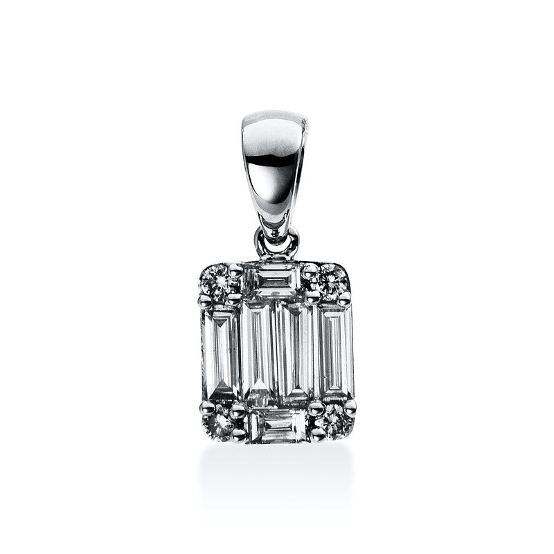 Anhänger    aus 750/-18 Karat Weißgold mit 10 Diamanten 0