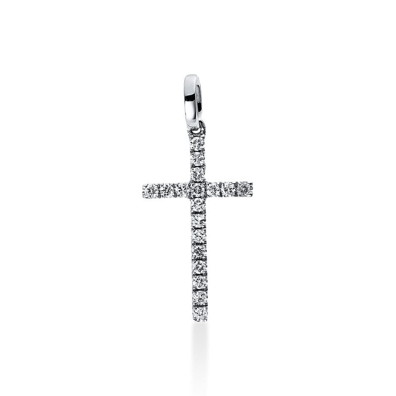 Anhänger    aus 750/-18 Karat Weißgold mit 18 Diamanten 0