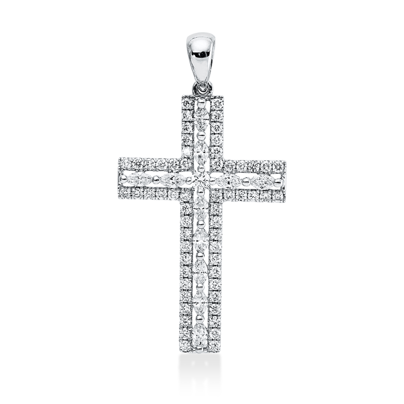 Anhänger    aus 750/-18 Karat Weißgold mit 70 Diamanten 0