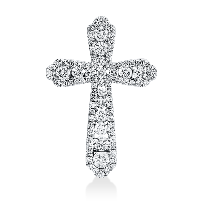 Anhänger    aus 750/-18 Karat Weißgold mit 95 Diamanten 1
