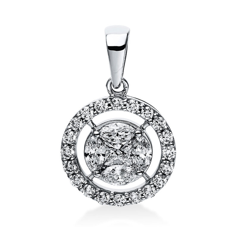 Anhänger    aus 585/-14 Karat Weißgold mit 25 Diamanten 0