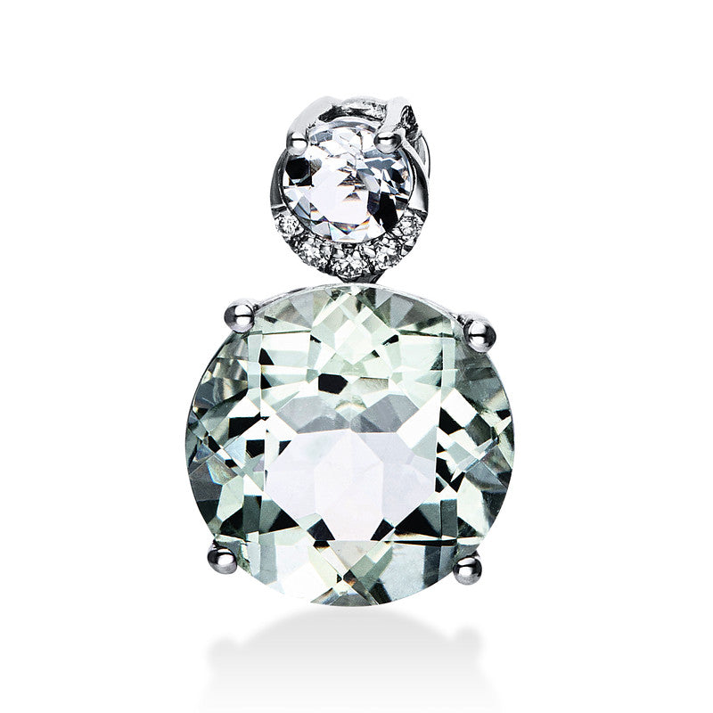 Anhänger mit Amethyst  aus 750/-18 Karat Weißgold mit 5 Diamanten 0