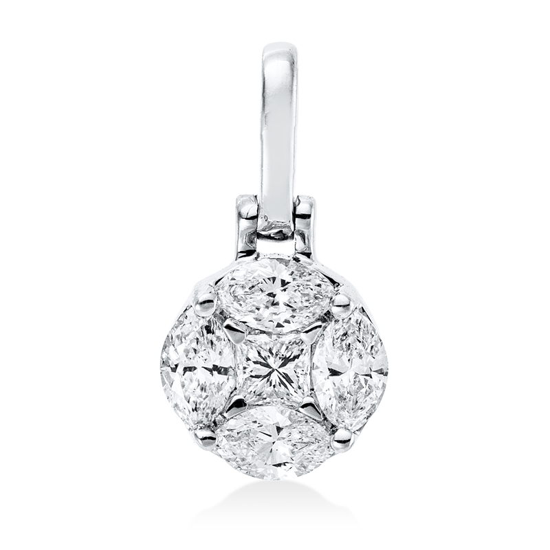Anhänger    aus 750/-18 Karat Weißgold mit 5 Diamanten 0