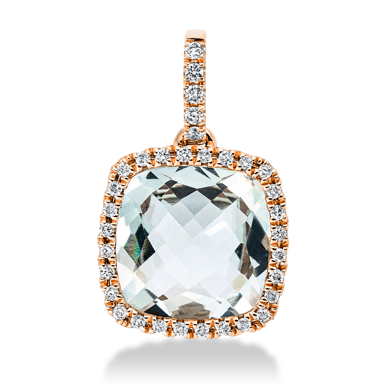 Anhänger mit Amethyst  aus 750/-18 Karat Rotgold mit 33 Diamanten 0
