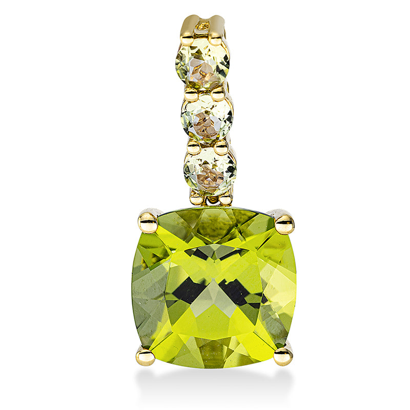 Anhänger mit Peridot  aus 750/-18 Karat Gelbgold  