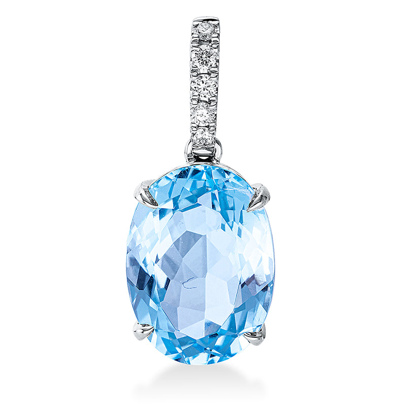 Anhänger mit Topas  aus 750/-18 Karat Weißgold mit 5 Diamanten 0