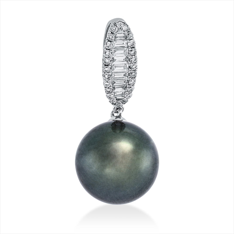 Anhänger   mit Tahiti aus 750/-18 Karat Weißgold mit 33 Diamanten 0