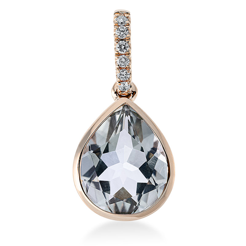 Anhänger mit Amethyst  aus 750/-18 Karat Rotgold mit 6 Diamanten 0