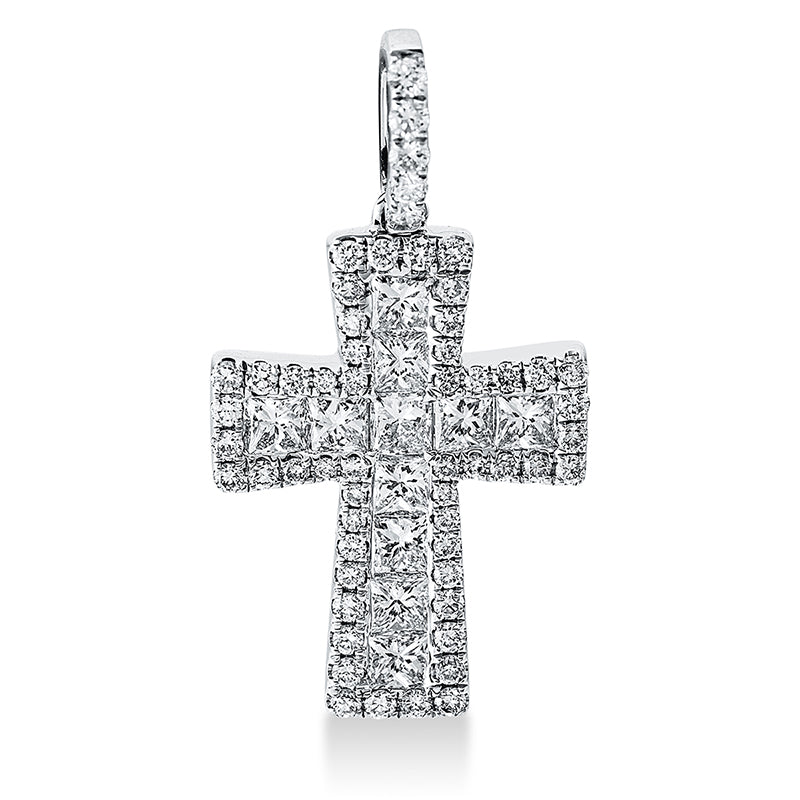 Anhänger    aus 750/-18 Karat Weißgold mit 68 Diamanten 1